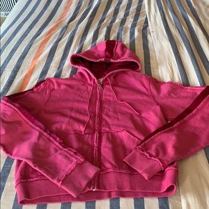 Hard Tail Distressed Zip Up Hoodie Large